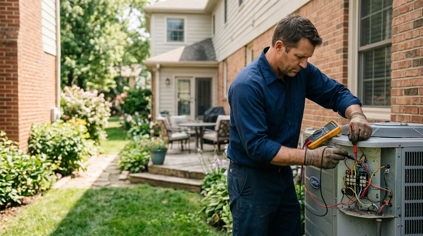 HVAC technician working near Preston Park, PA